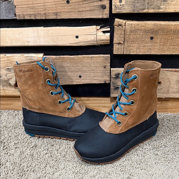 Columbia Women's Moritza Shield Omni-Heat Boot In Elk, River Blue Size 8 - Picture 1 of 10